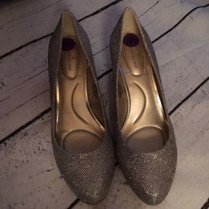 Silver glittery heels